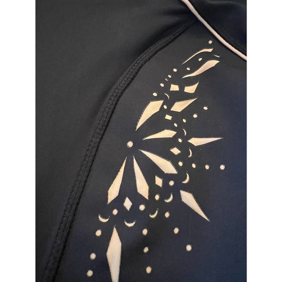 Catherine maladrino Black Lazer Cut Track Jacket, Sz L - Picture 6 of 11